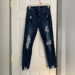 Dark denim ankle jeans